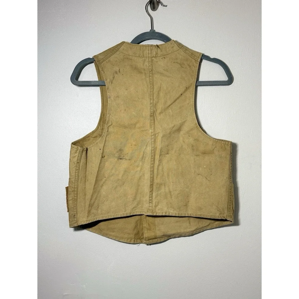 Vintage American Field Canvas Hunting Shooting Vest Game Bird Tan Made In USA